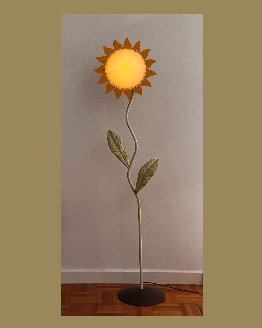 1970s Italian Metal Sunflower Floor Lamp