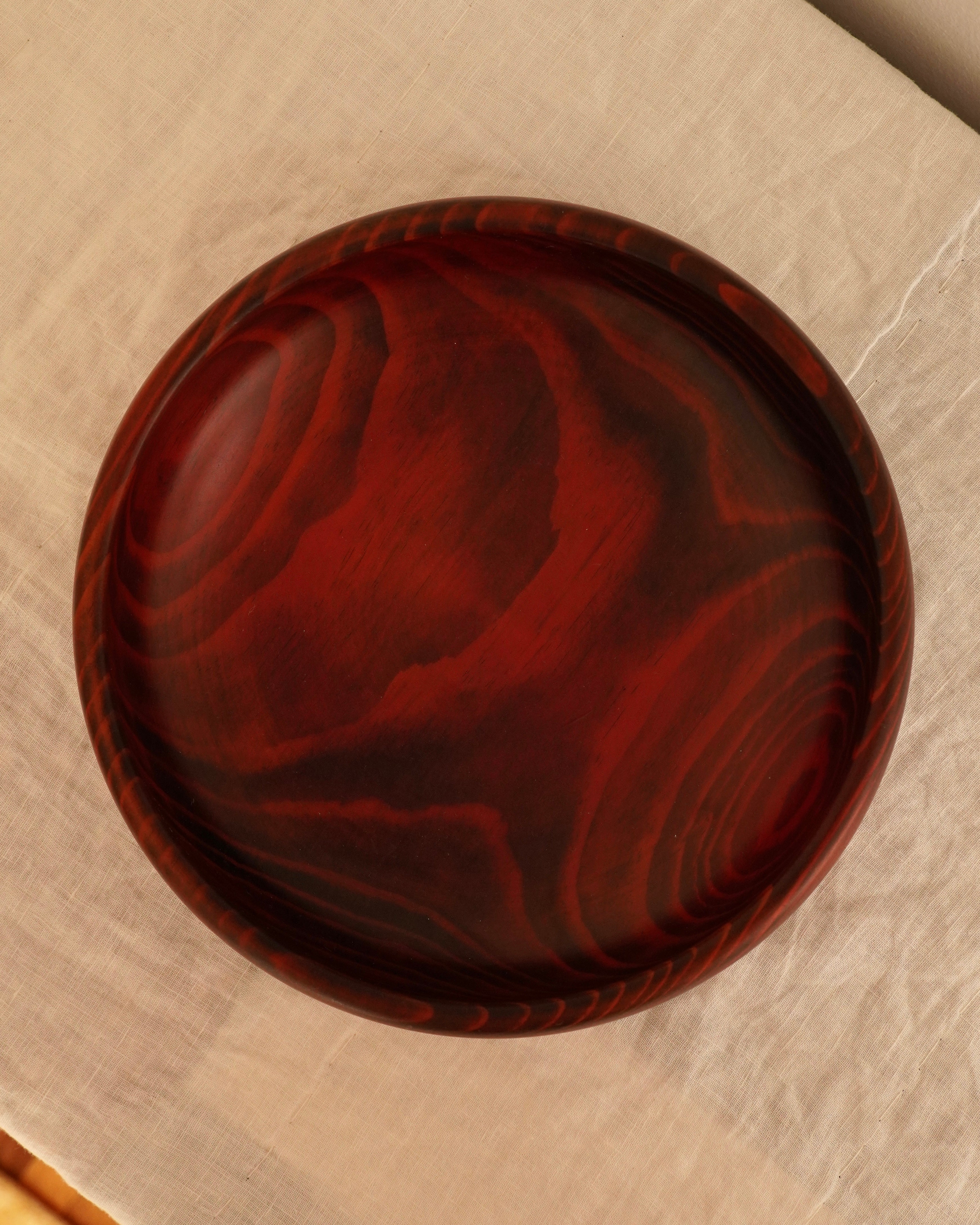 Red japanese wooden bowl