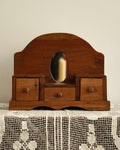Small vanity mirror with 3 compartments