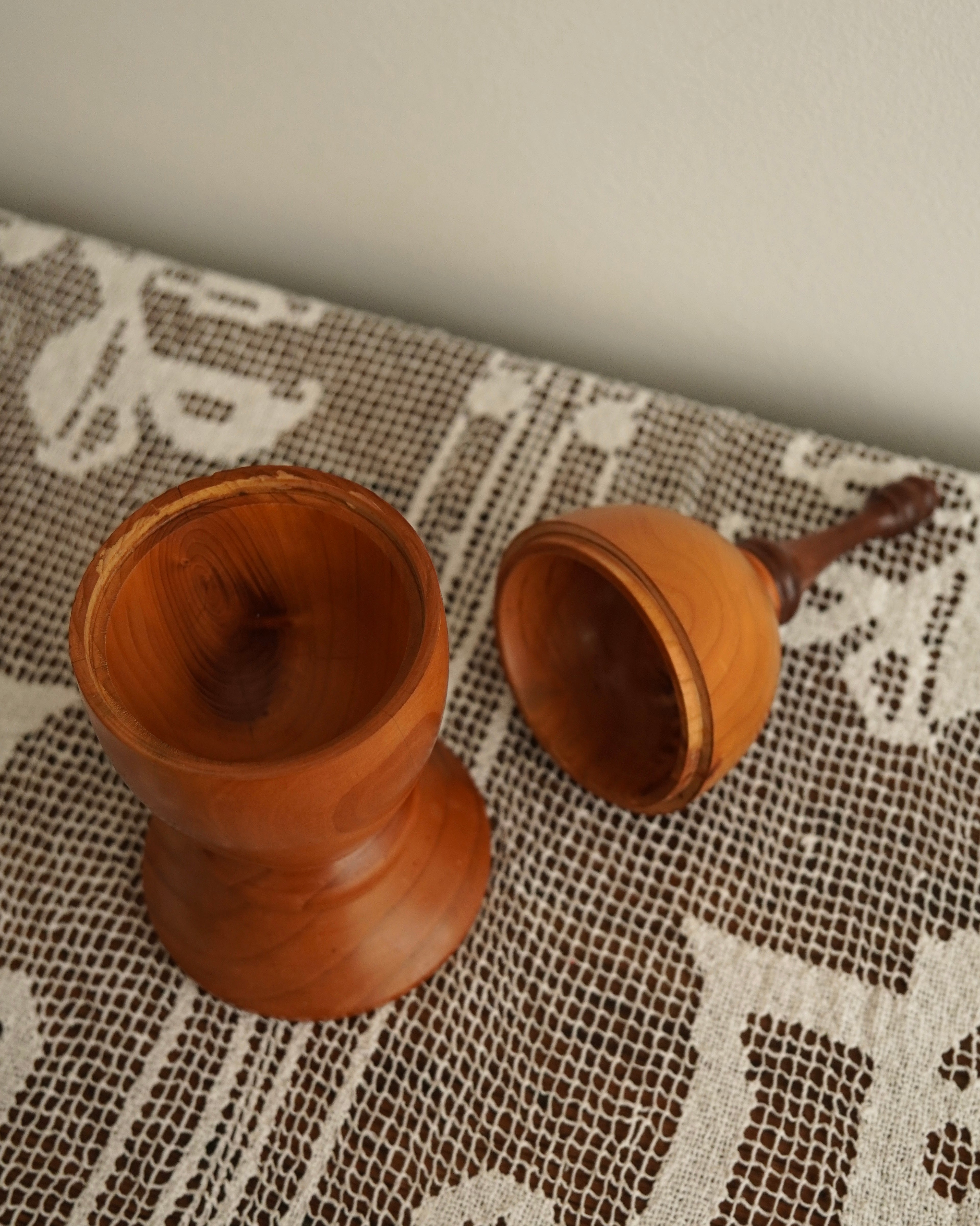 Indian cedar turned wooden trinket box