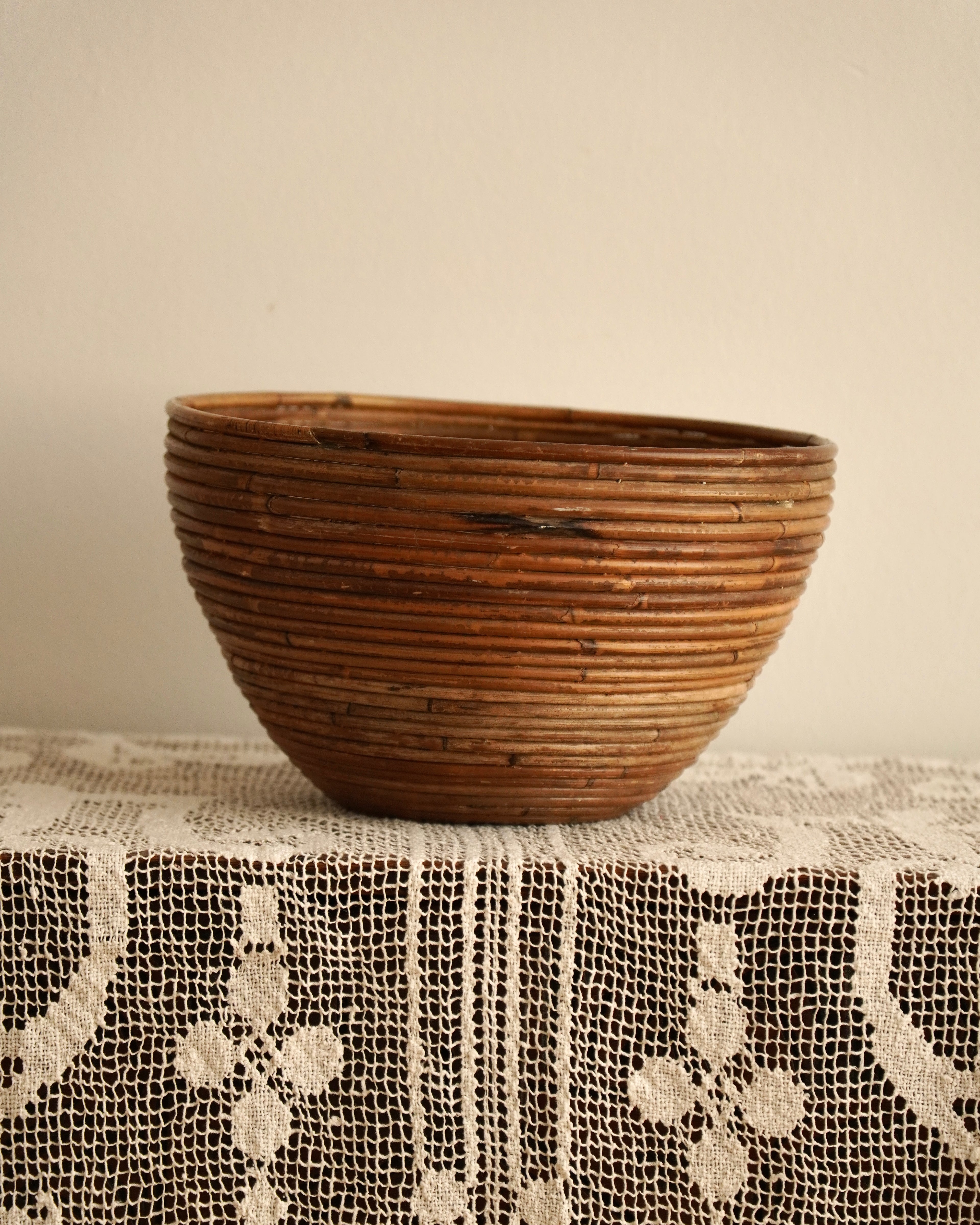 Pencil reed woven bowl