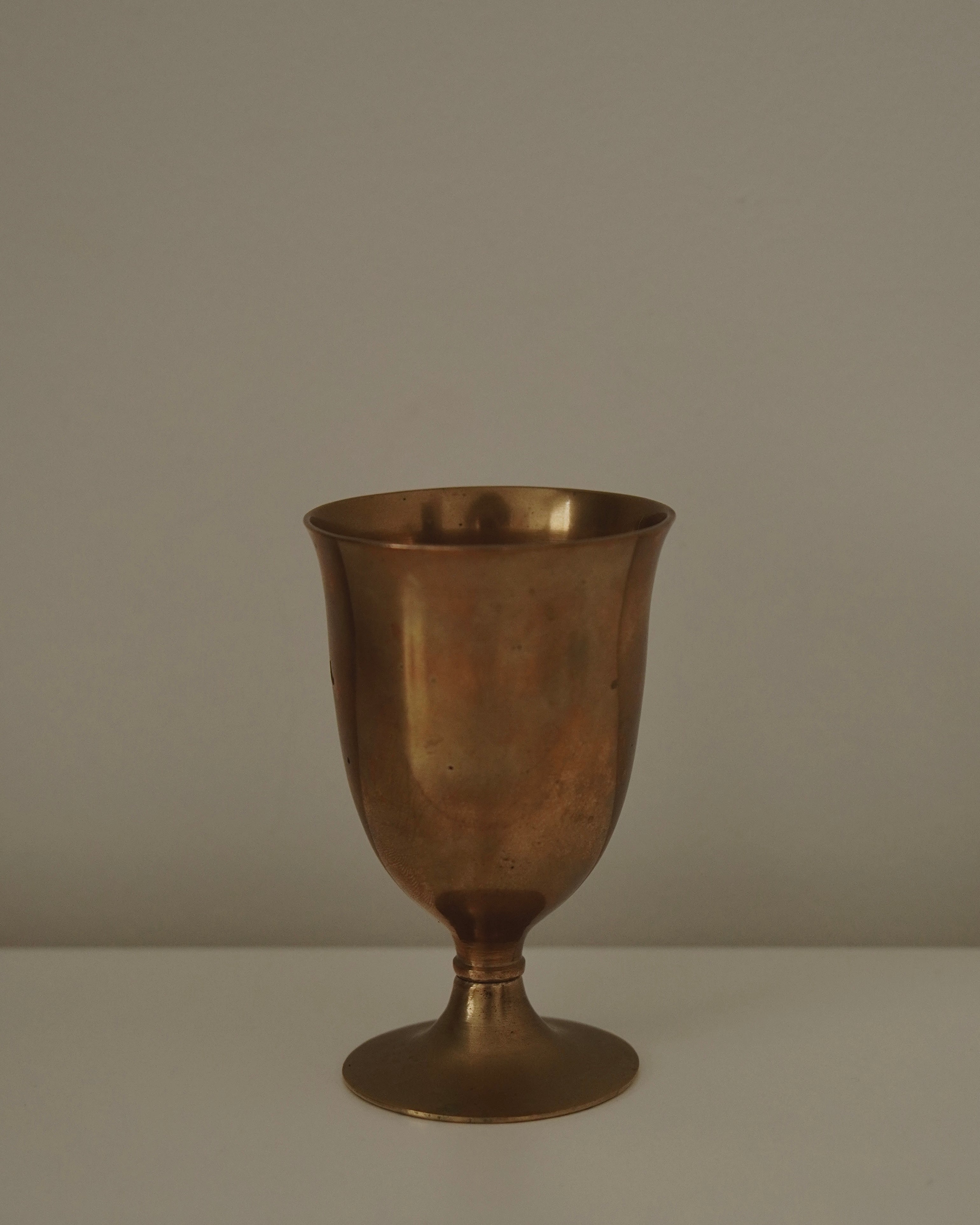 Set of 6 brass footed cups that disassemble