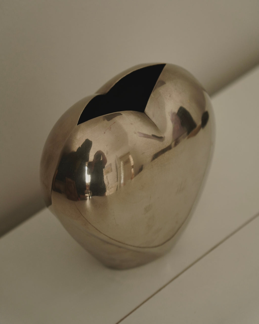 Heart shaped metal vase