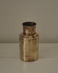 Brass vase with concave ribbing