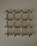 Silver plated bamboo extendable trivet