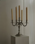 Pewter candelabra, holds 5