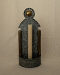 Mexican punched tin single candle holder