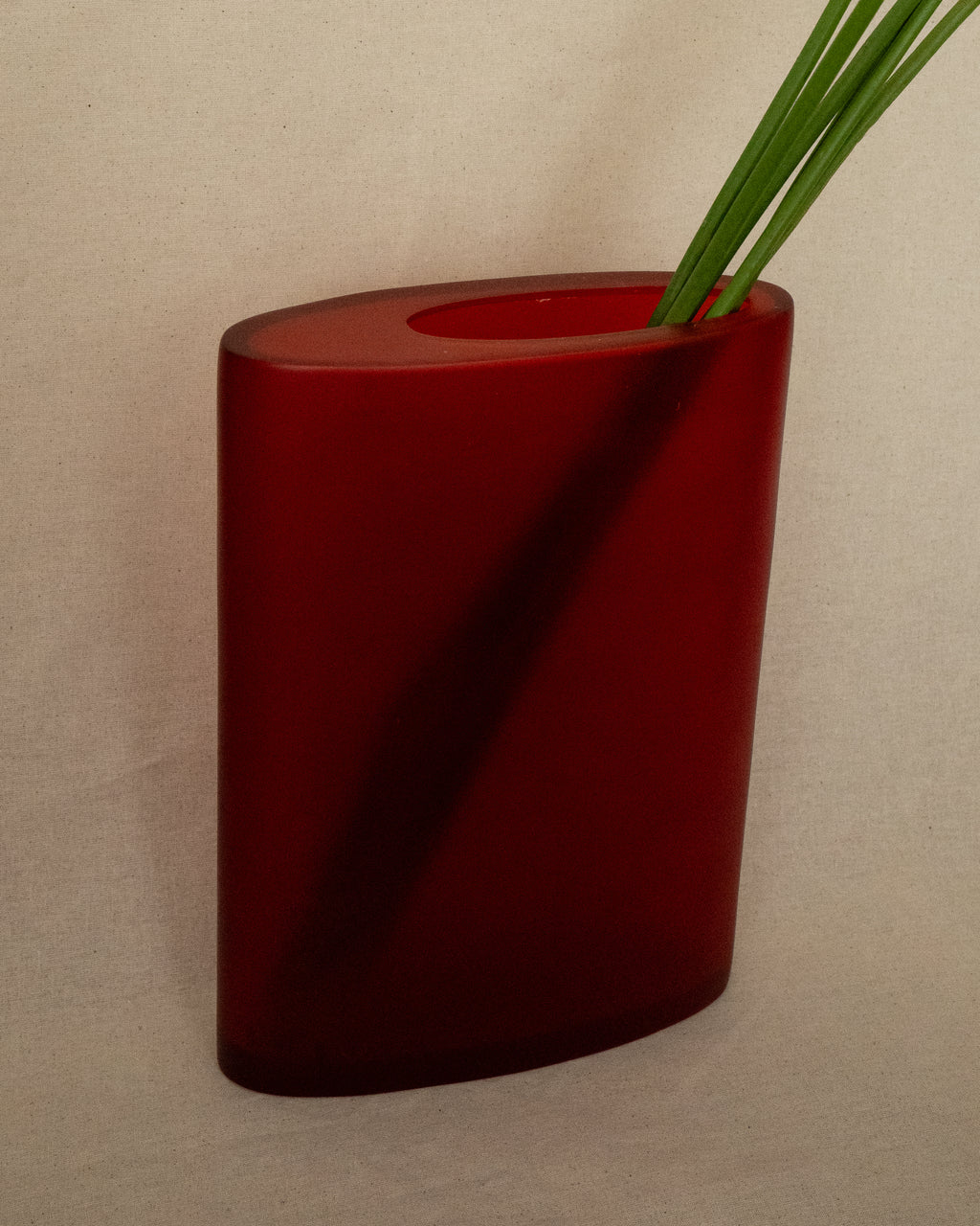 Red resin vase
