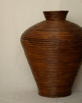 Large pencil reed woven urn vase
