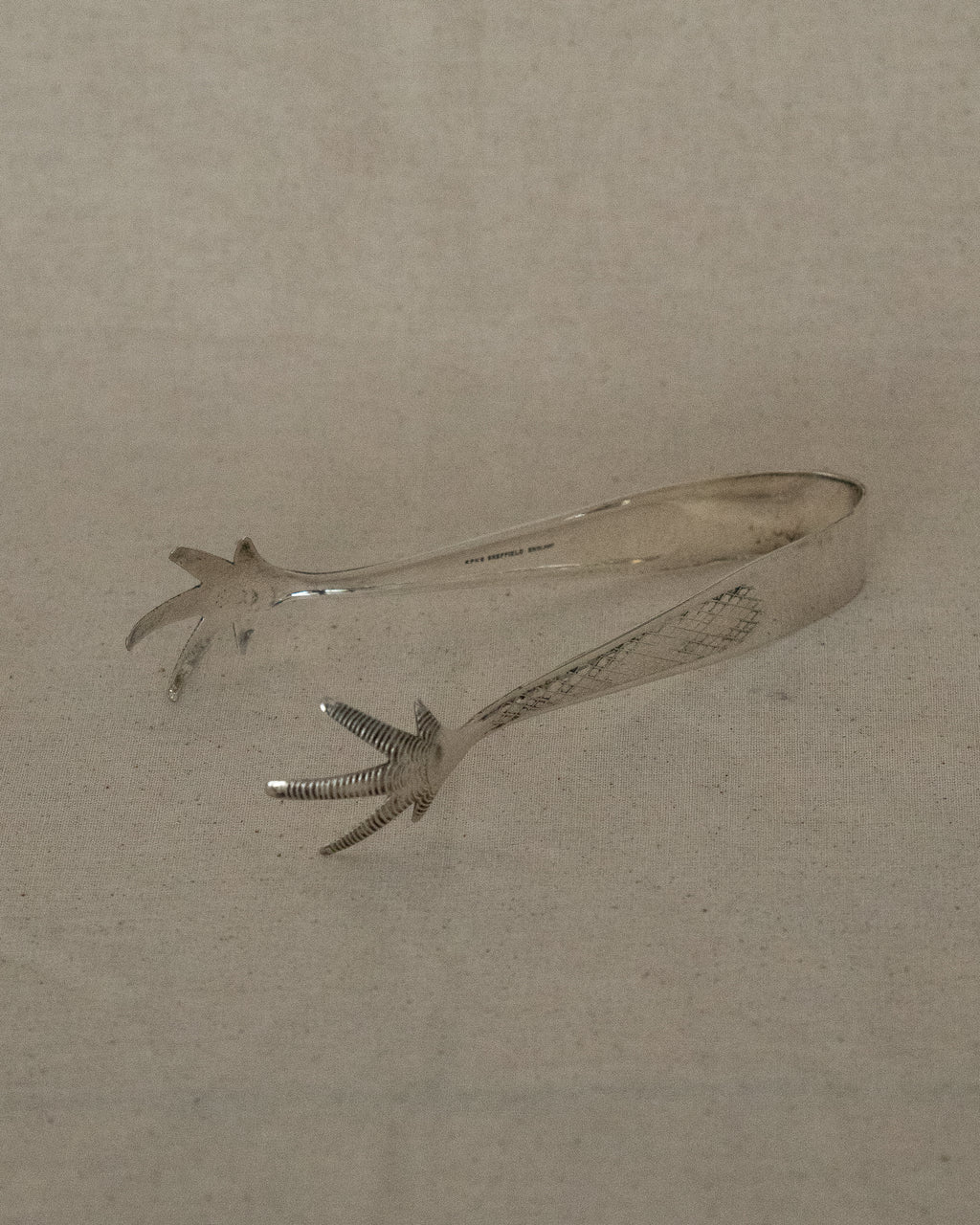 Silver plated chicken feet ice cube tongs