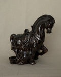 Brown ceramic horse with drip details