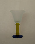 Translucent green and blue wine glass