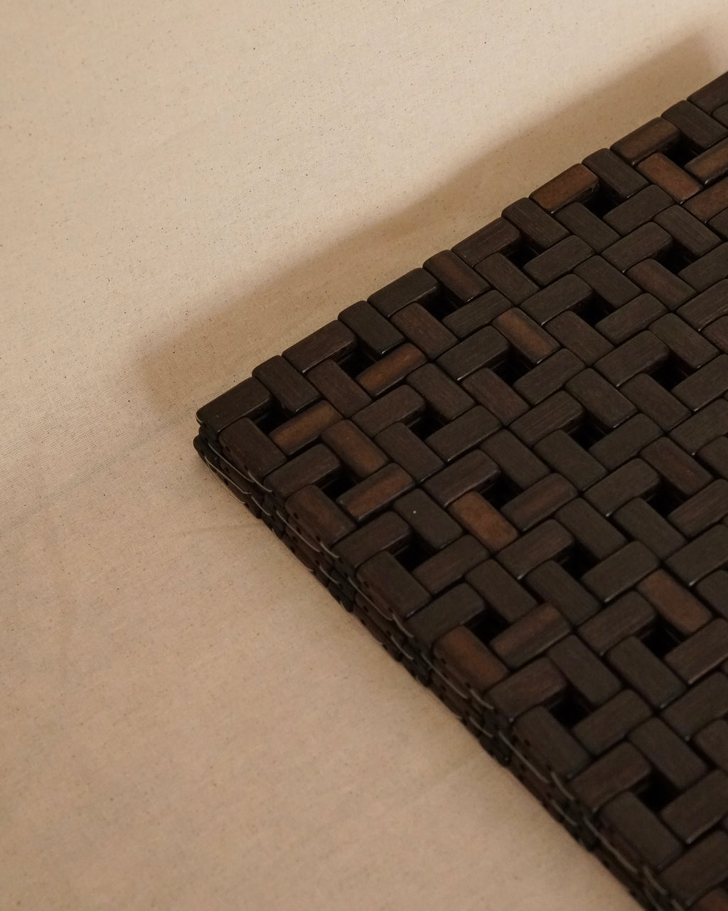 Set of 4 dark wooden placemats