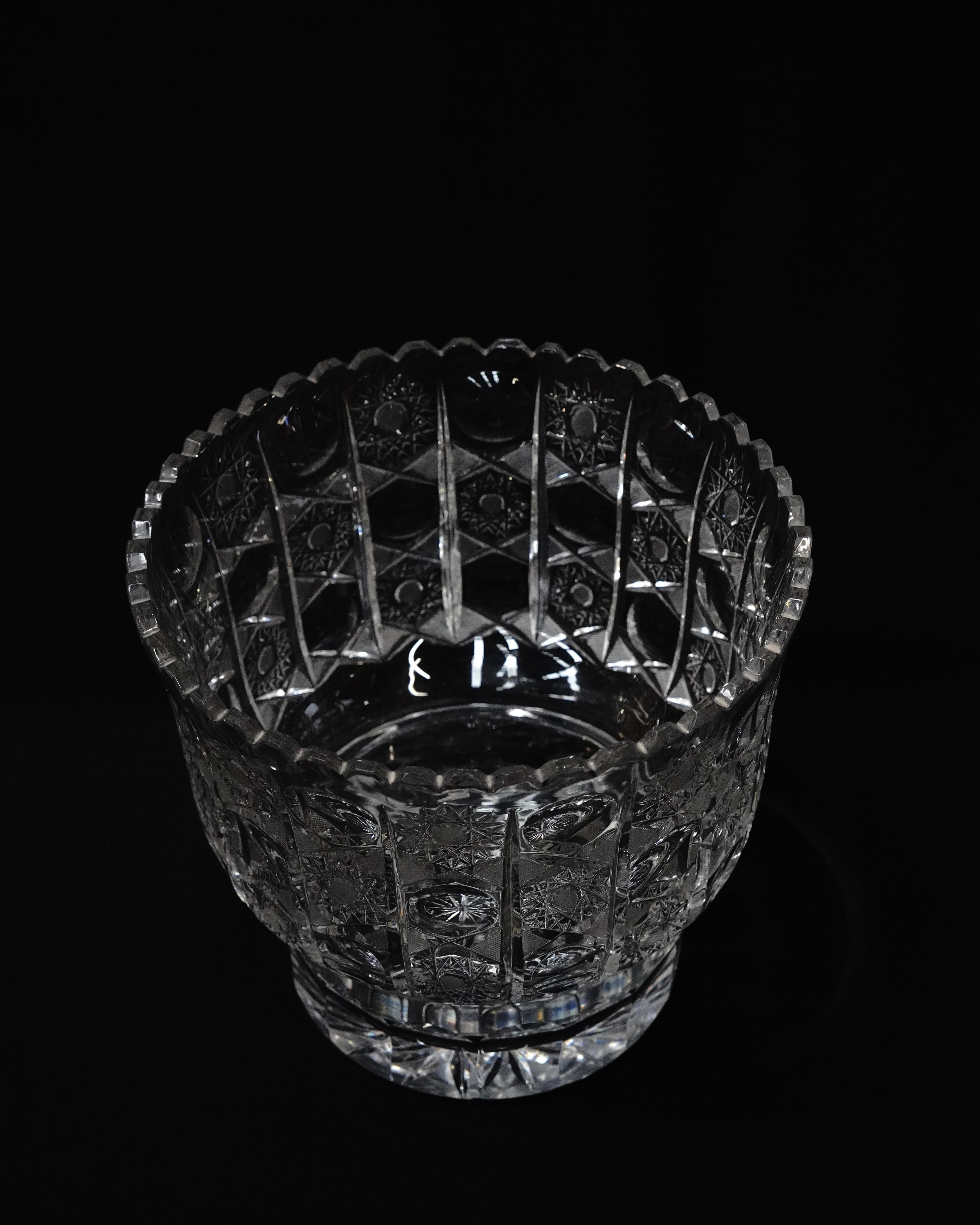 Crystal footed vase