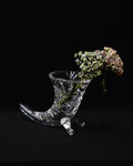 Crystal cornucopia vase