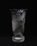 Large crystal vase with polka dot etchings