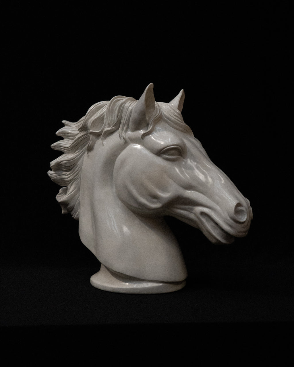 White horse head, possibly made of resin