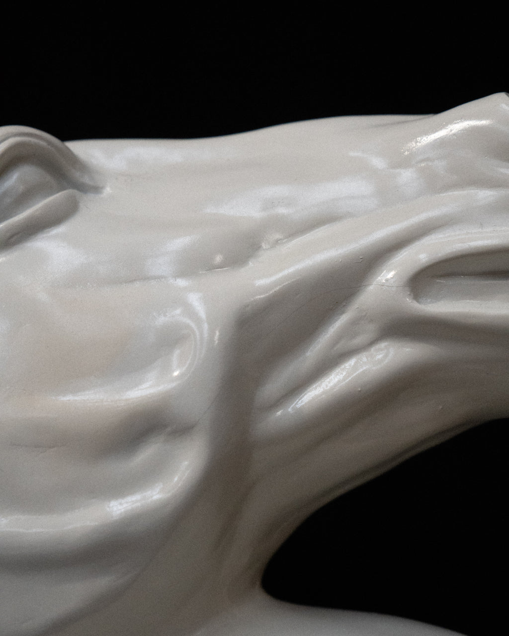 White horse head, possibly made of resin