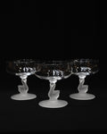 Trio of swan glass coupes