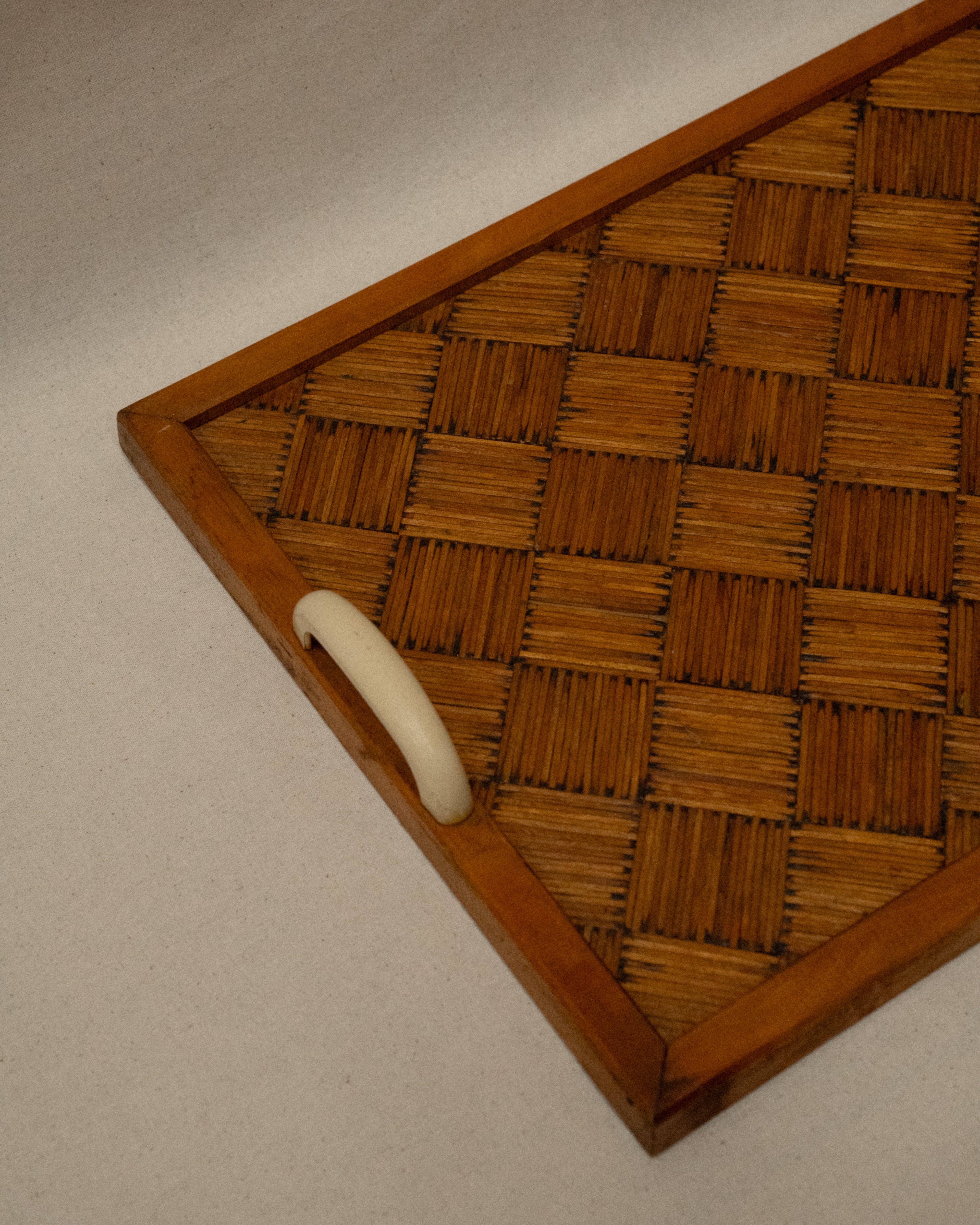 Matchstick tramp art tray