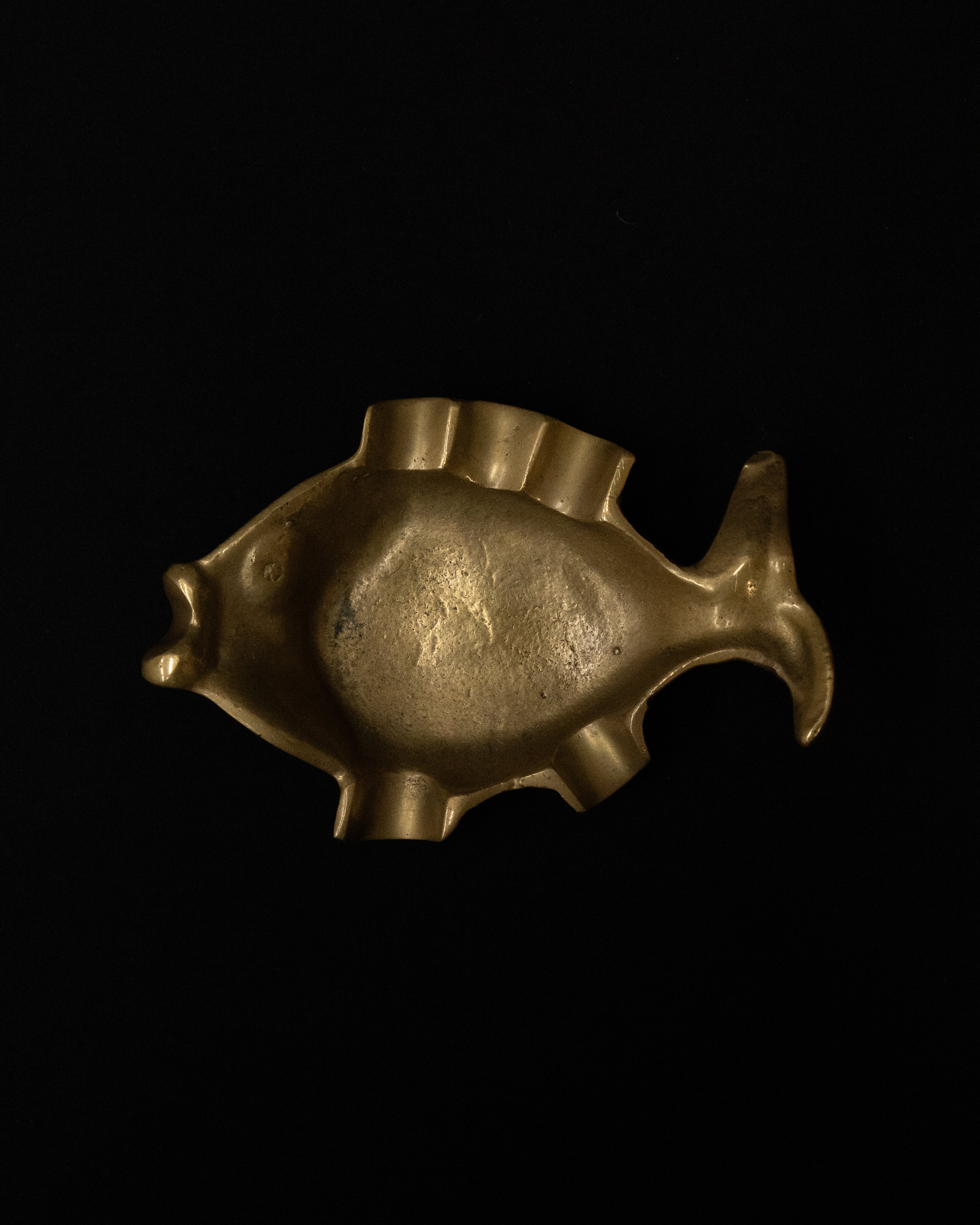 Brass fish ashtray