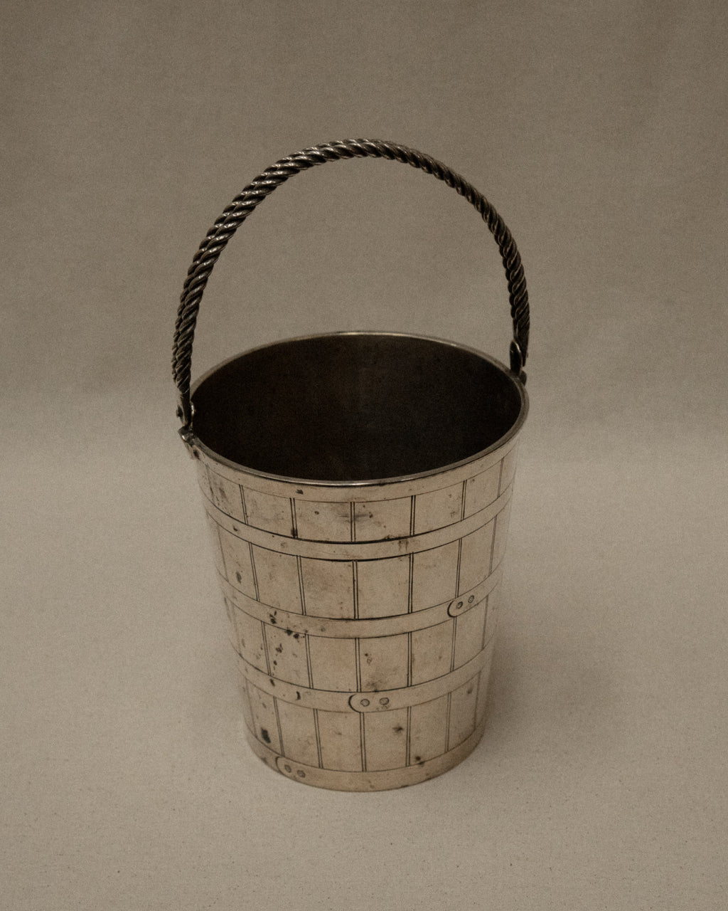 Silver plated bucket with handle