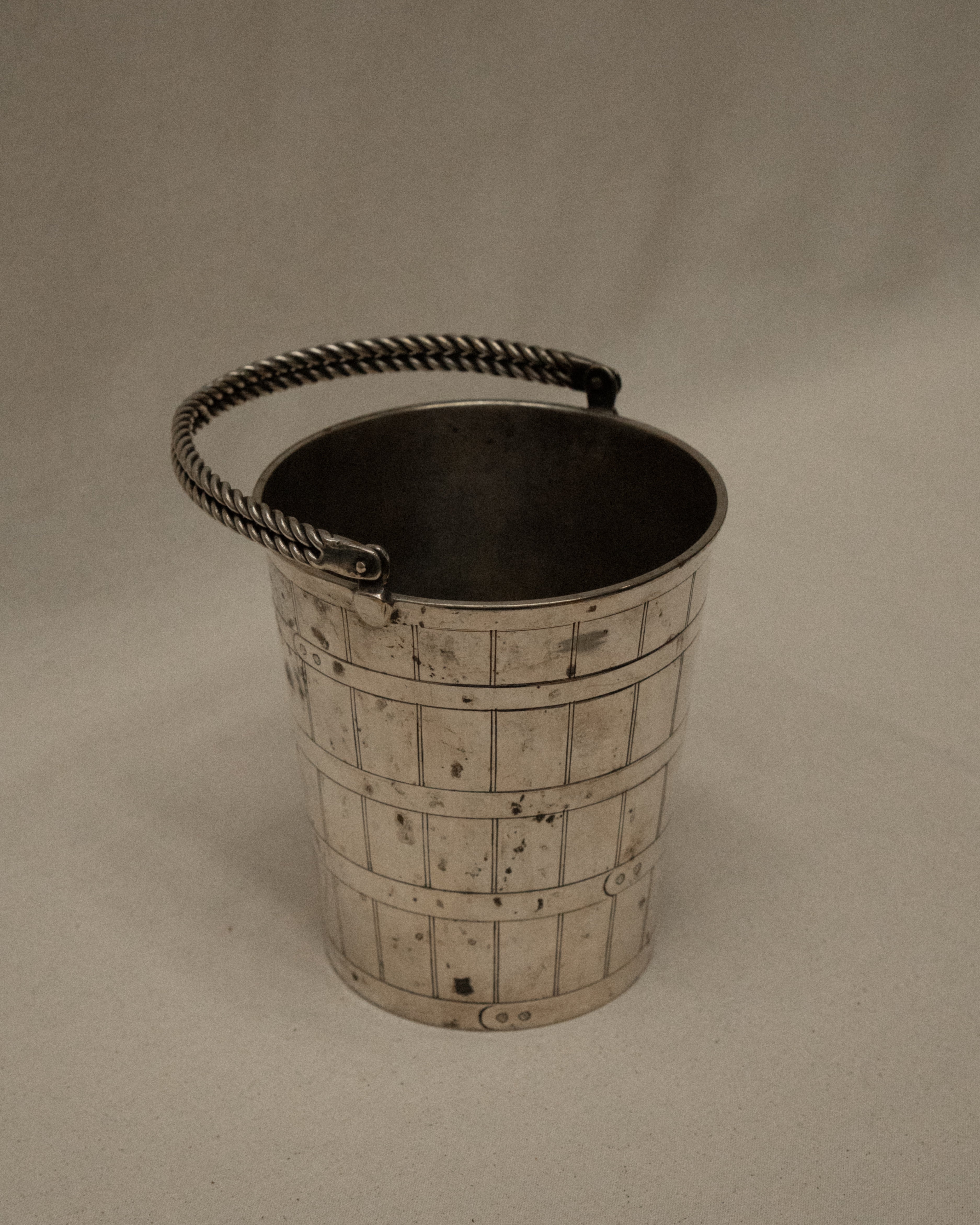 Silver plated bucket with handle