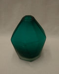 Gem shaped vase in turquoise green