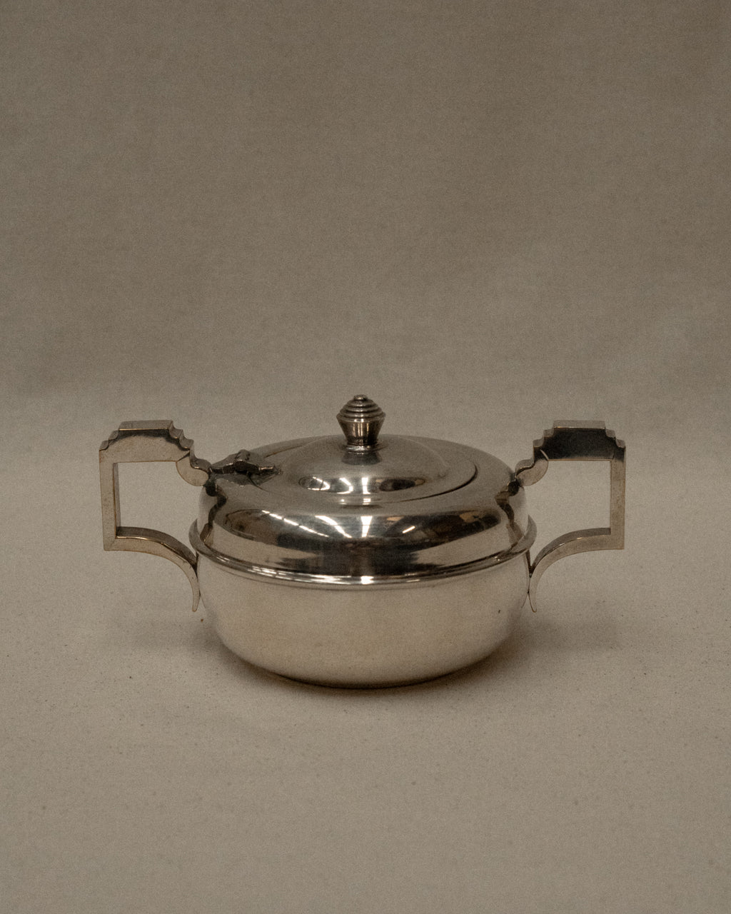 Silver plated sugar/salt pot, double handle