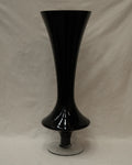 Black opaque art glass vase with transparent base