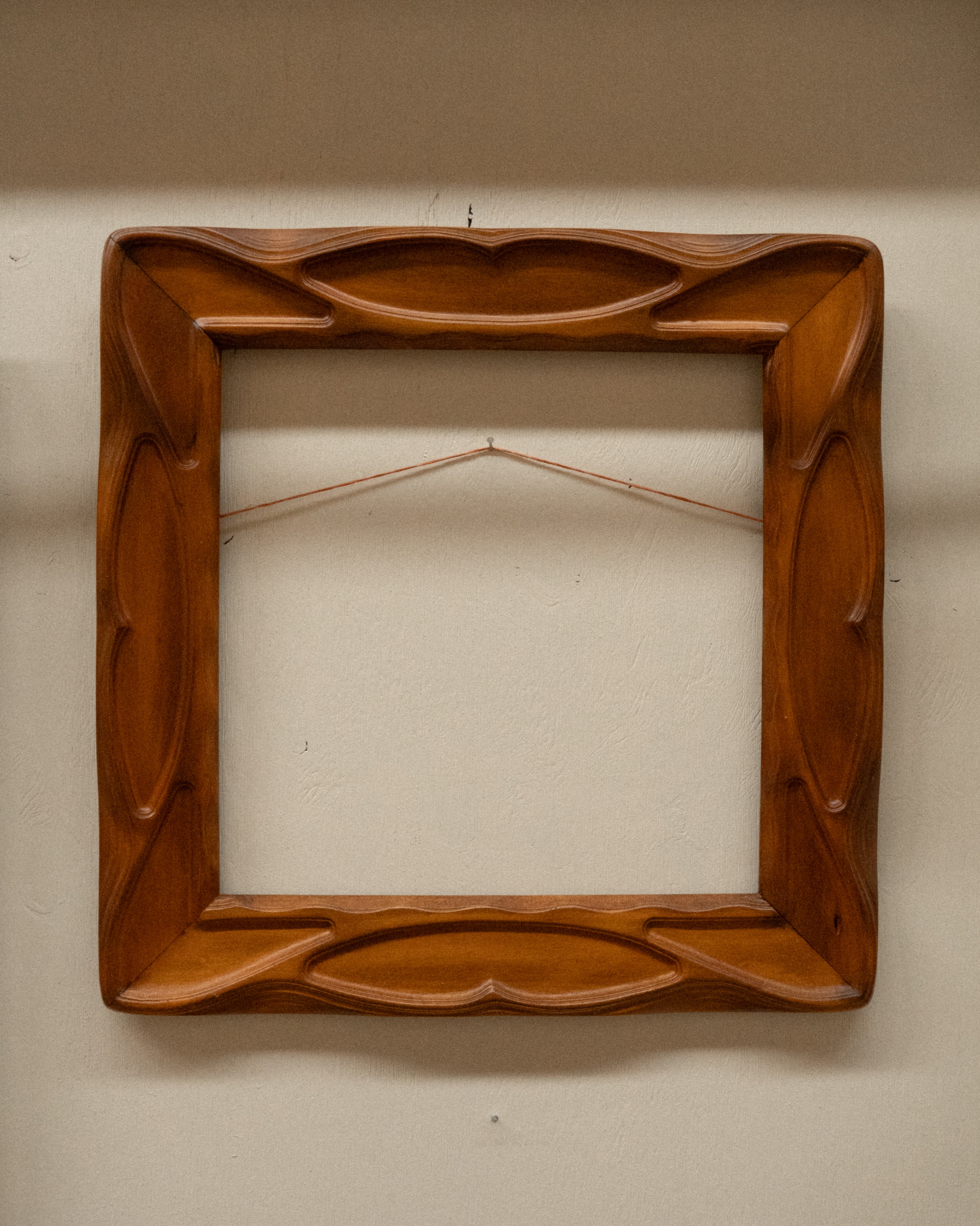 Hand carved square wooden frame