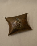 Pillow bag made of brass and copper, lined with original velvet