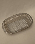 Silver plated woven tray basket