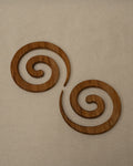 Set of 2 spiral NZ Rimu wood coasters
