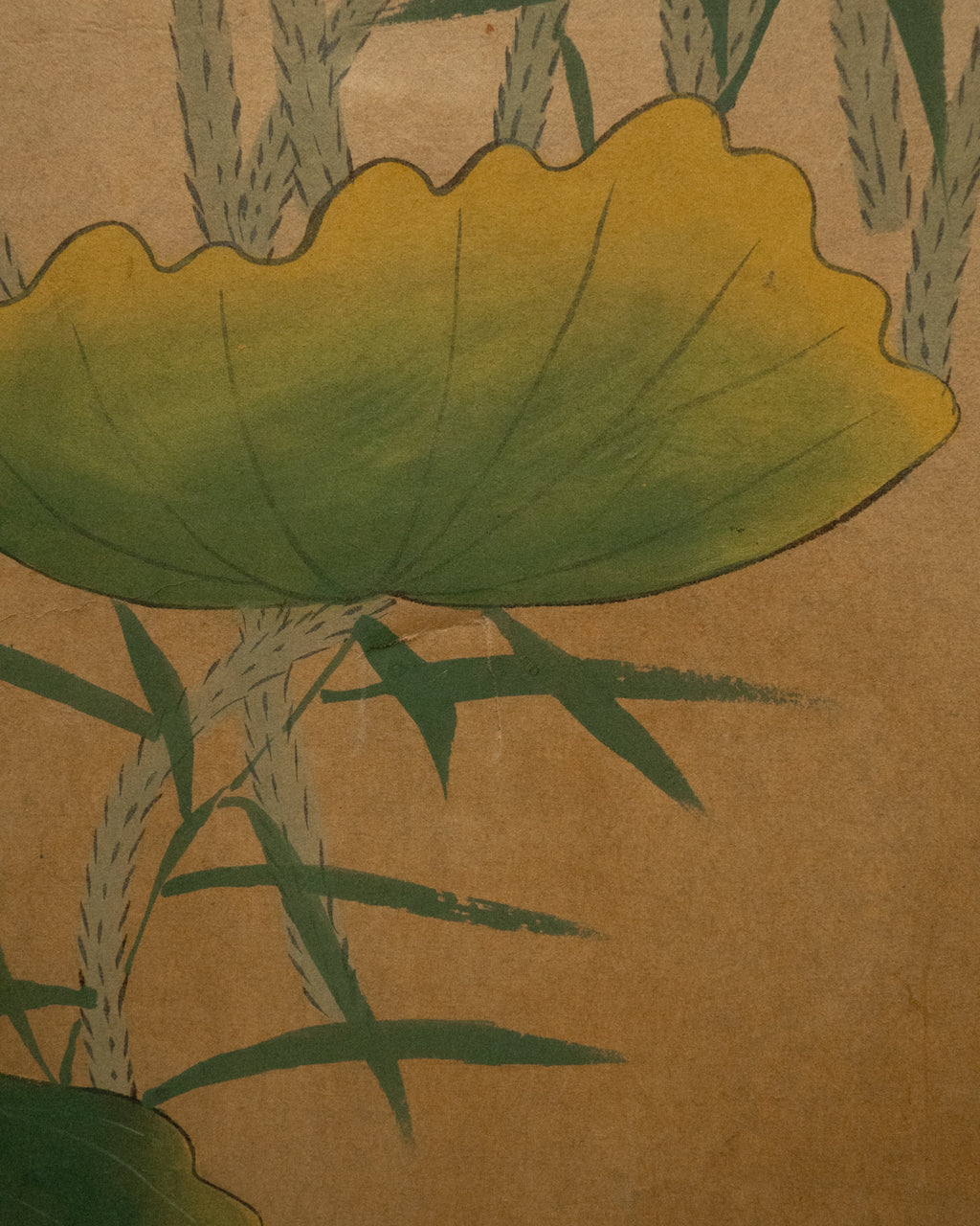 Japanese hand painted four panel folding screen wall hanging