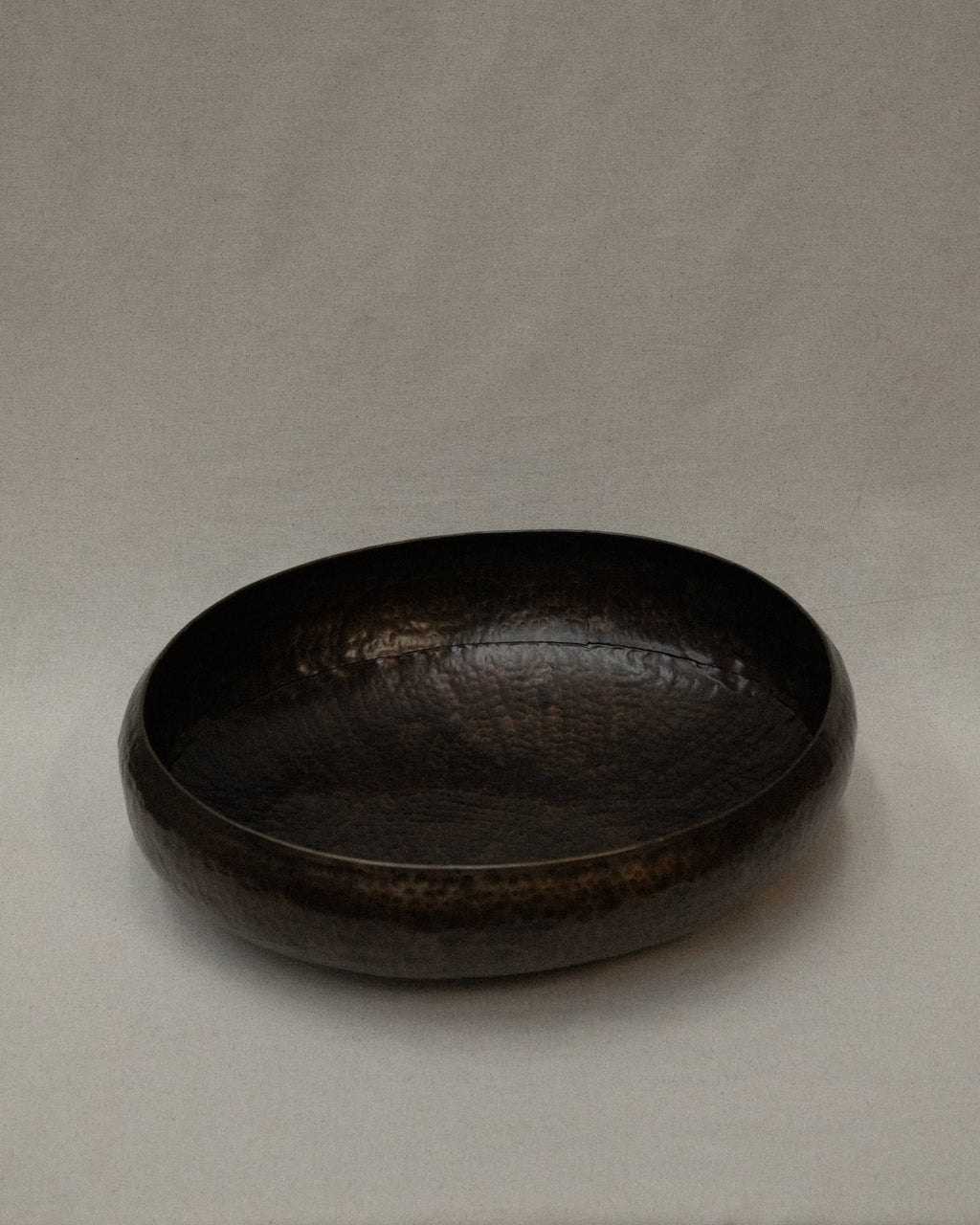 Hammered brass fruit bowl