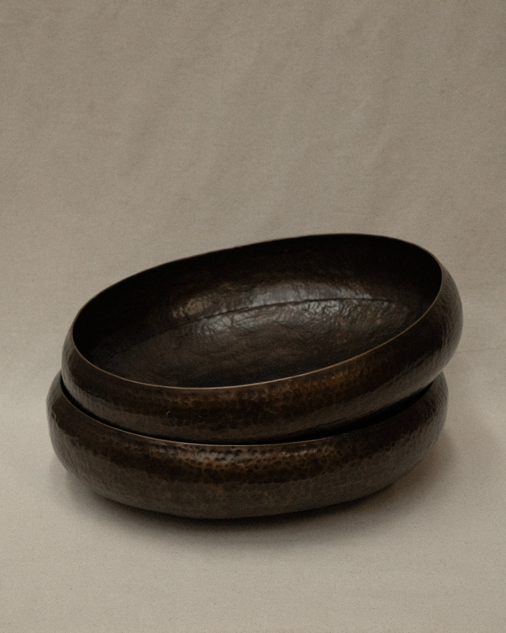 Hammered brass fruit bowl
