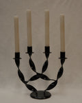 Black coated steel twist arm candelabra
