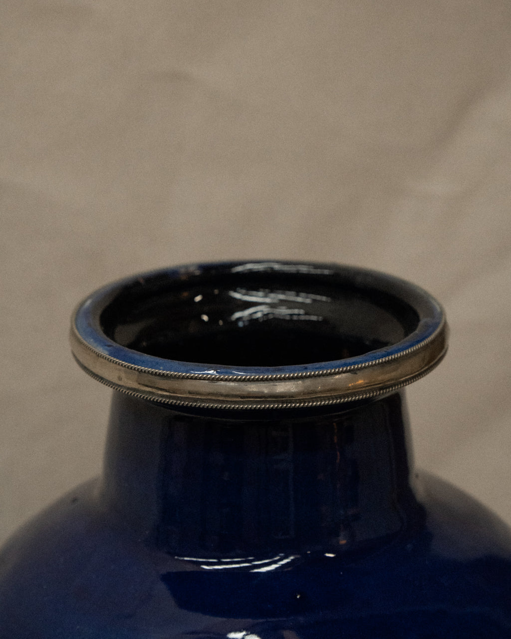 Large blue moroccan ceramic vase