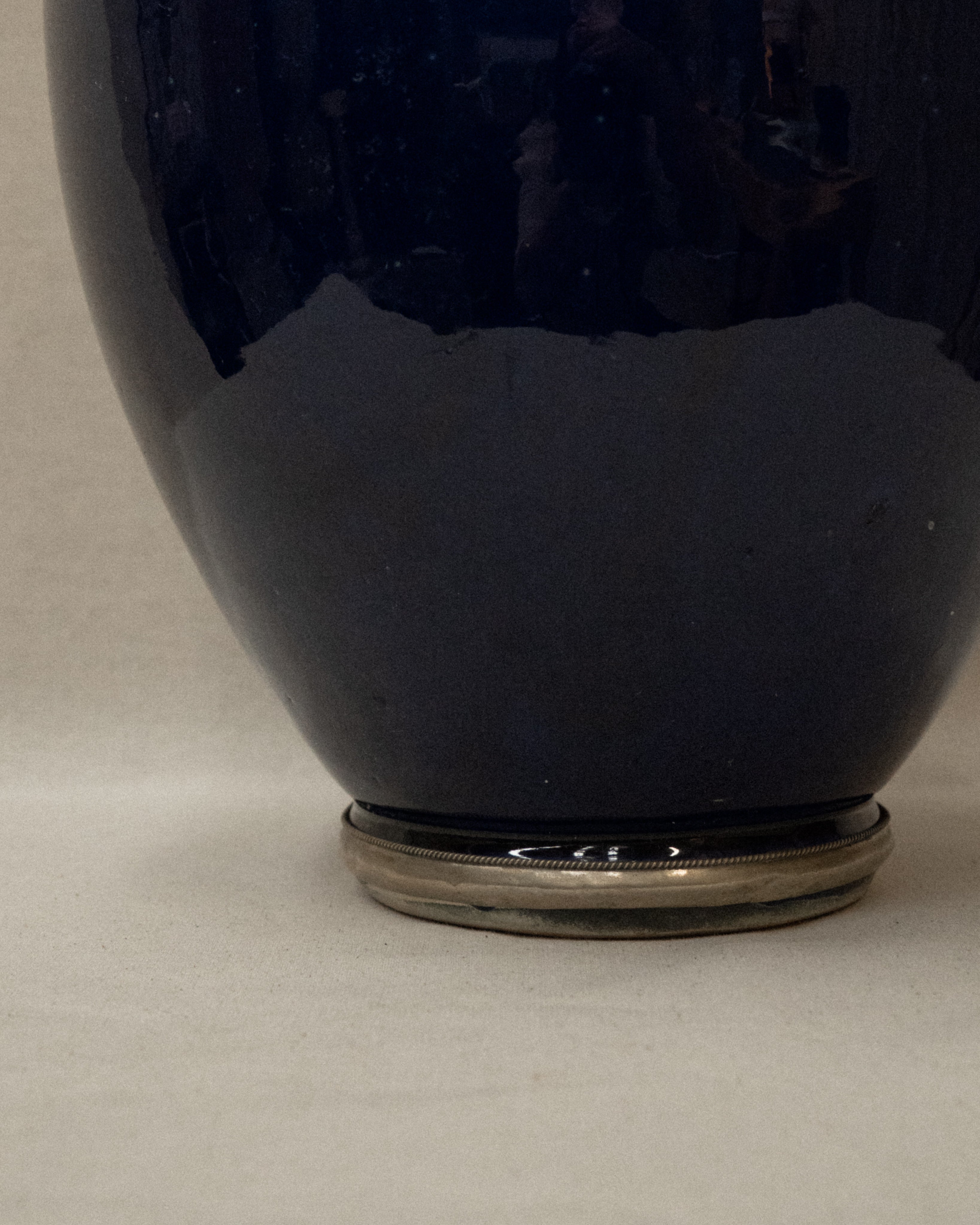 Large blue moroccan ceramic vase
