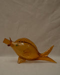 Orange art glass fish vase/wine decanter
