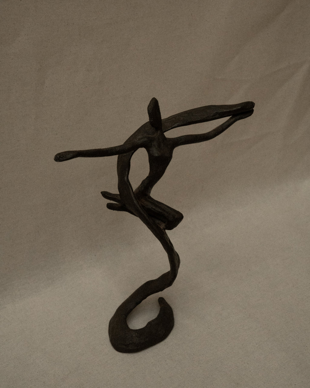 Solid metal human sculpture