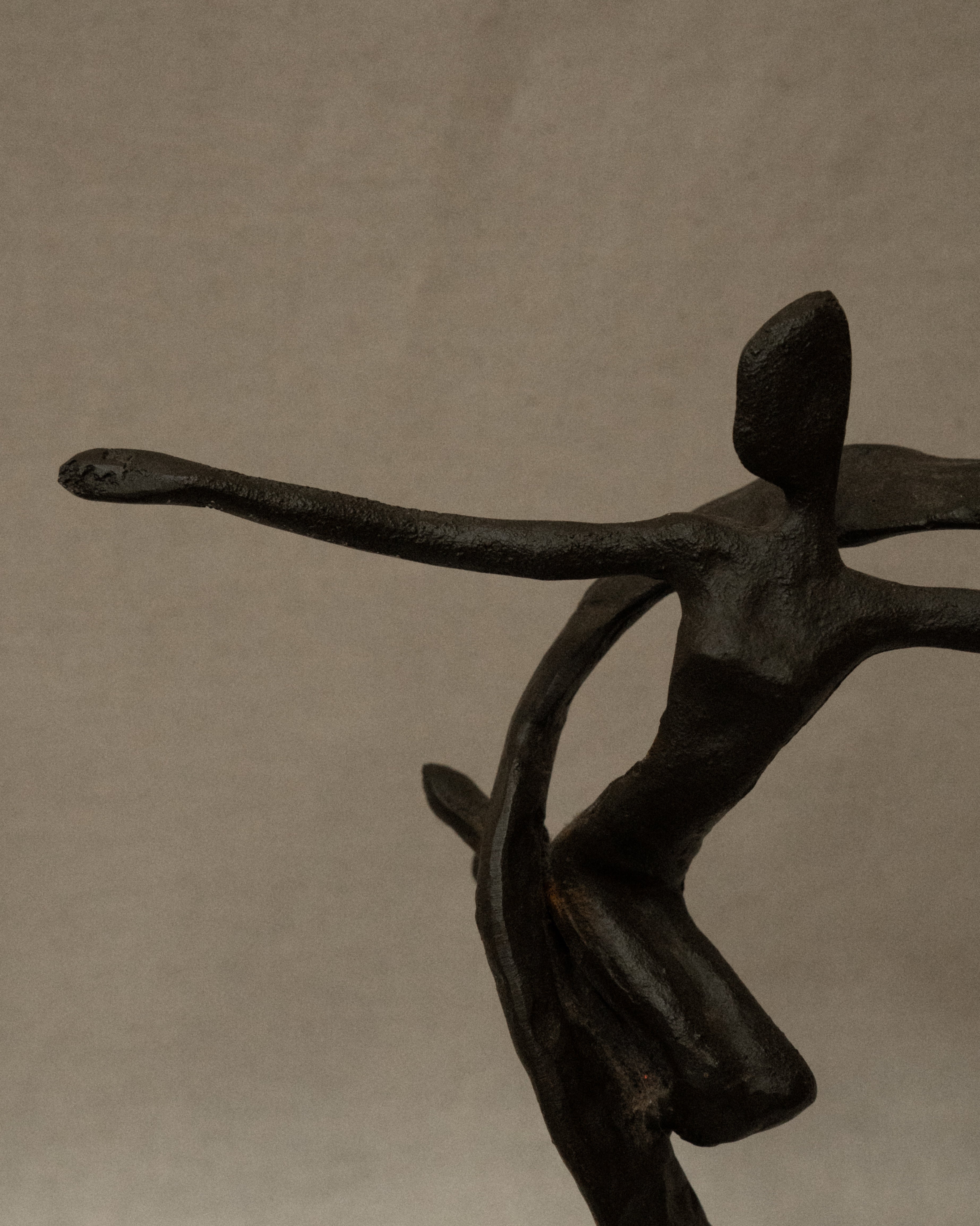 Solid metal human sculpture