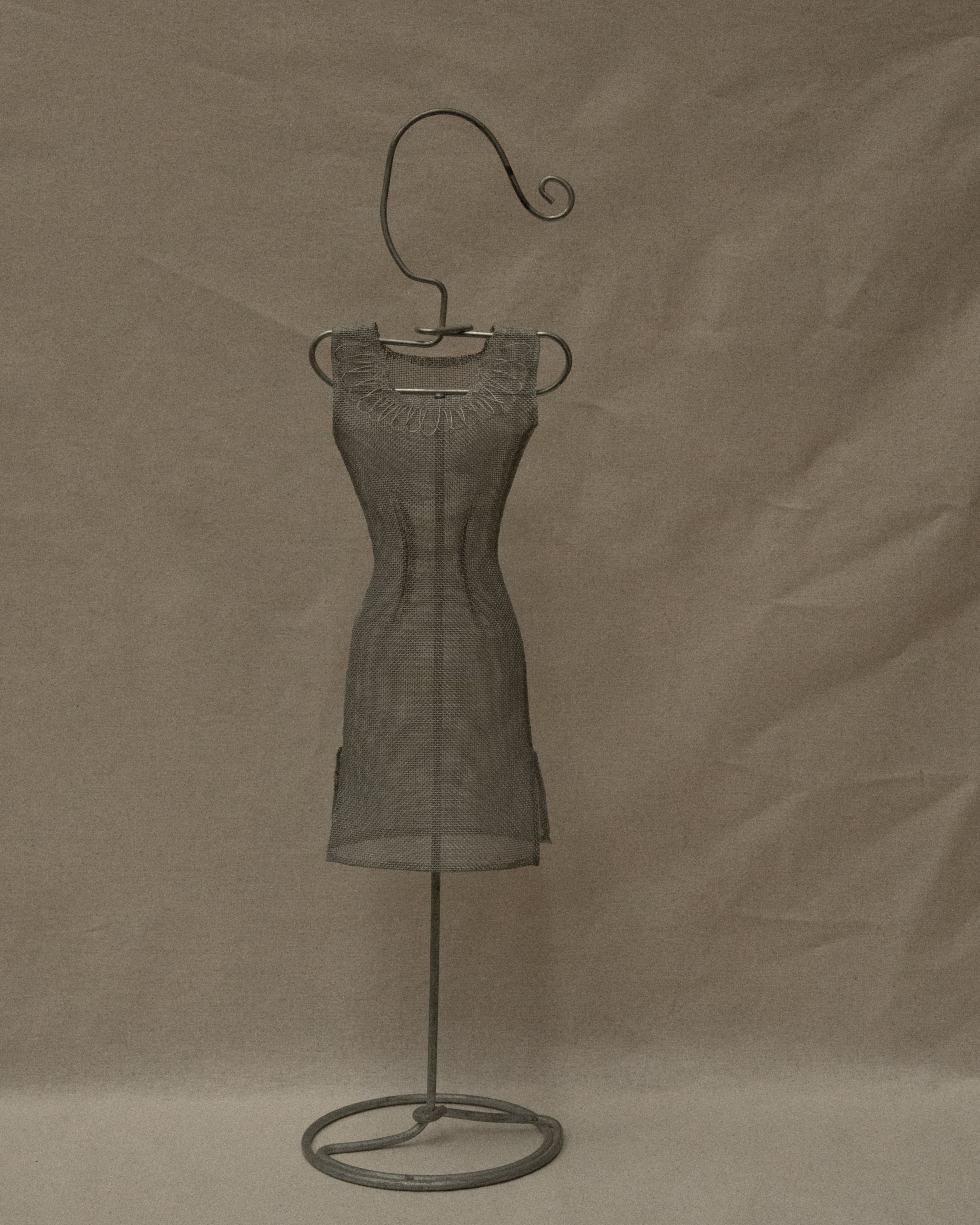 Vintage Ikea metal mesh dress jewellery holder