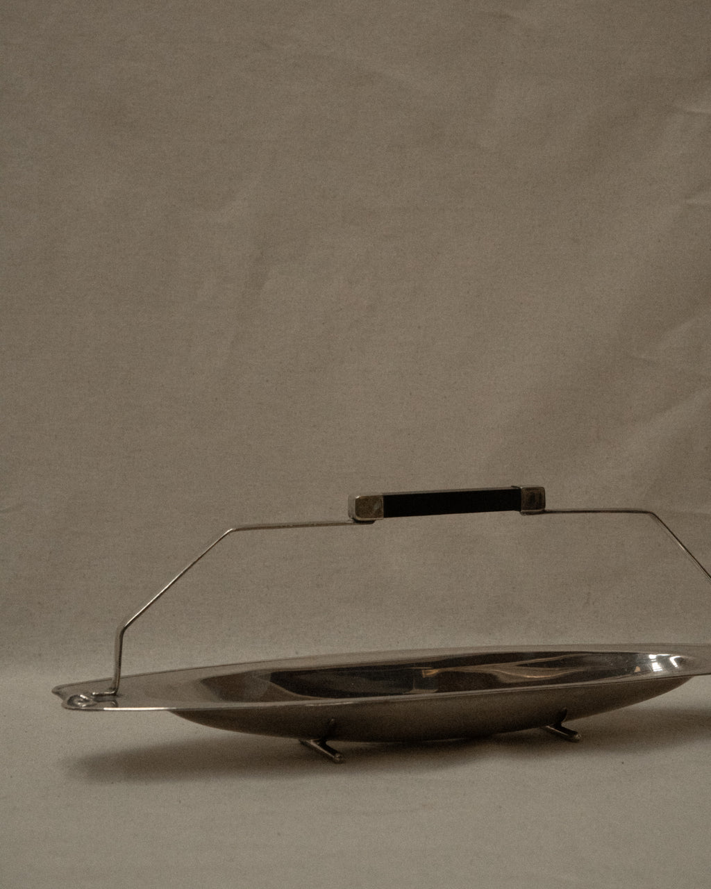 Silver plated art deco style tray with handle