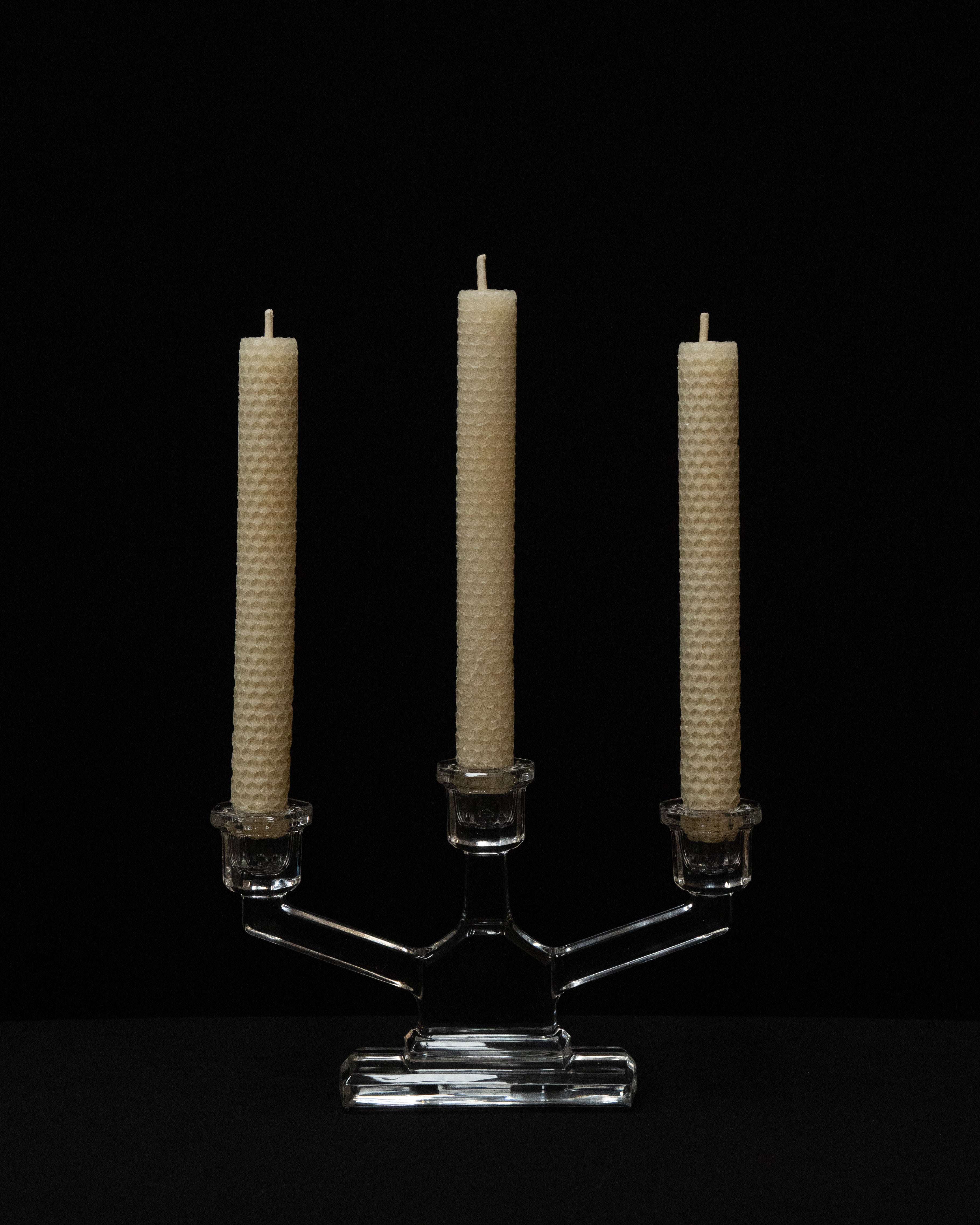 Art deco style crystal candelabra