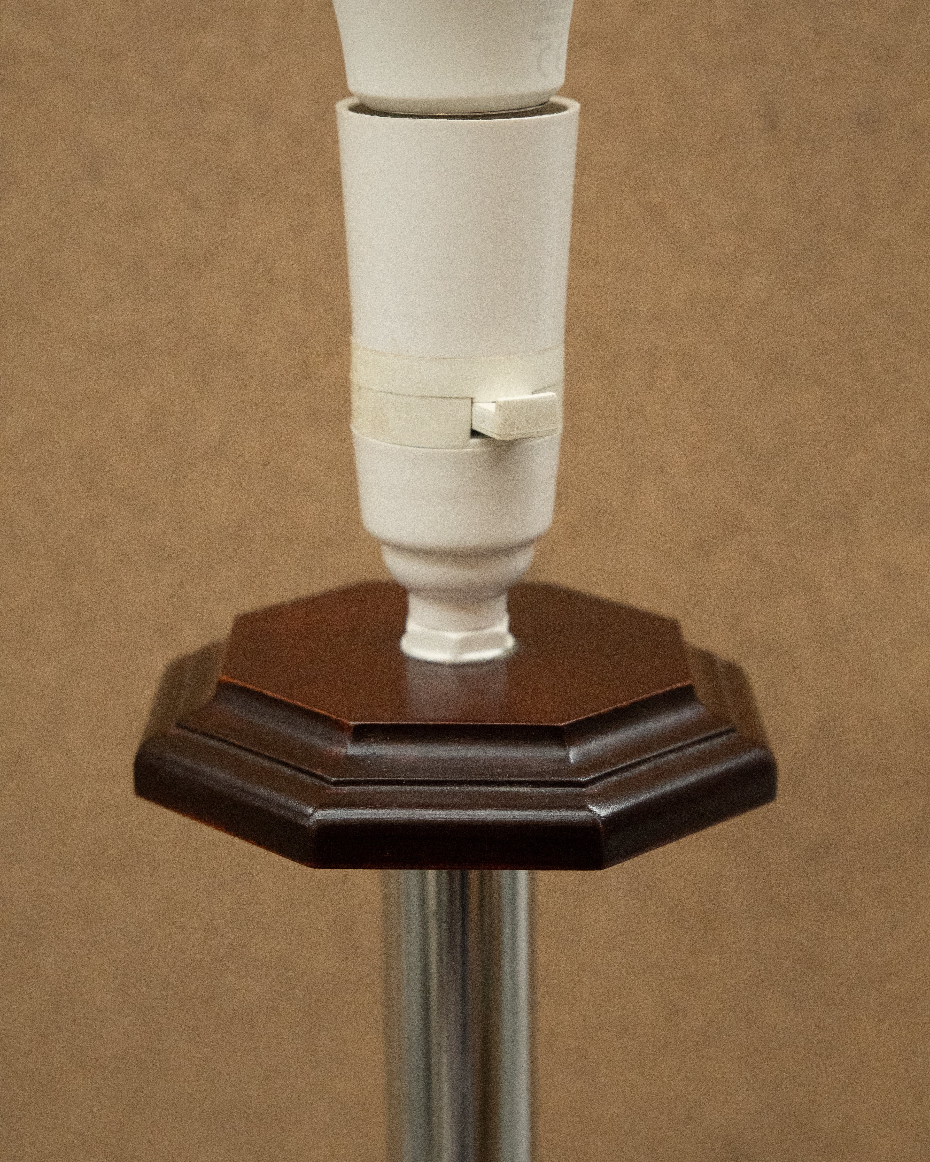 Art deco chrome and wood floor lamp
