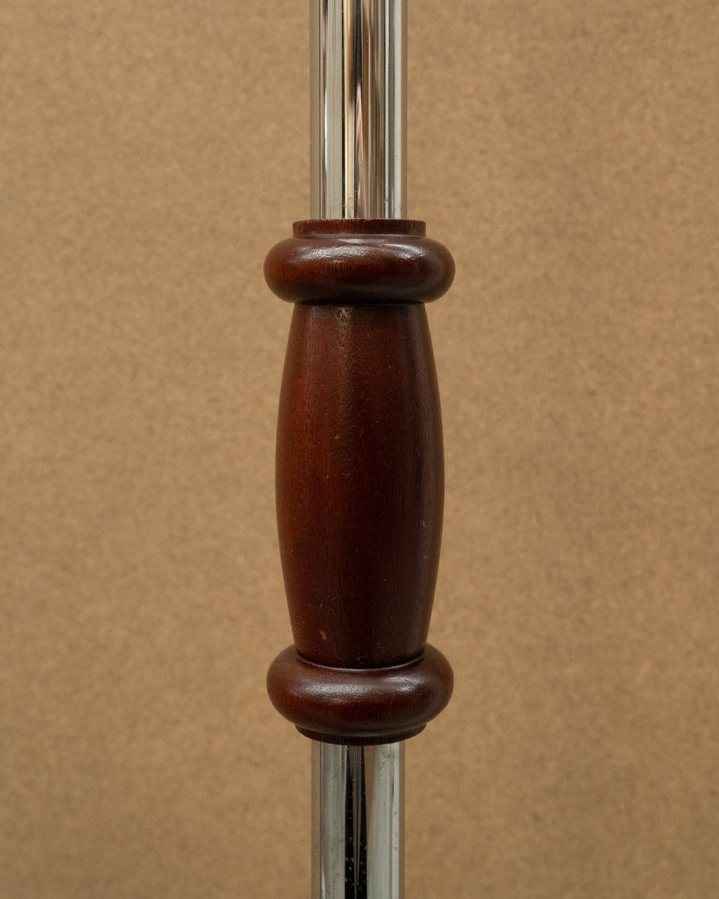 Art deco chrome and wood floor lamp