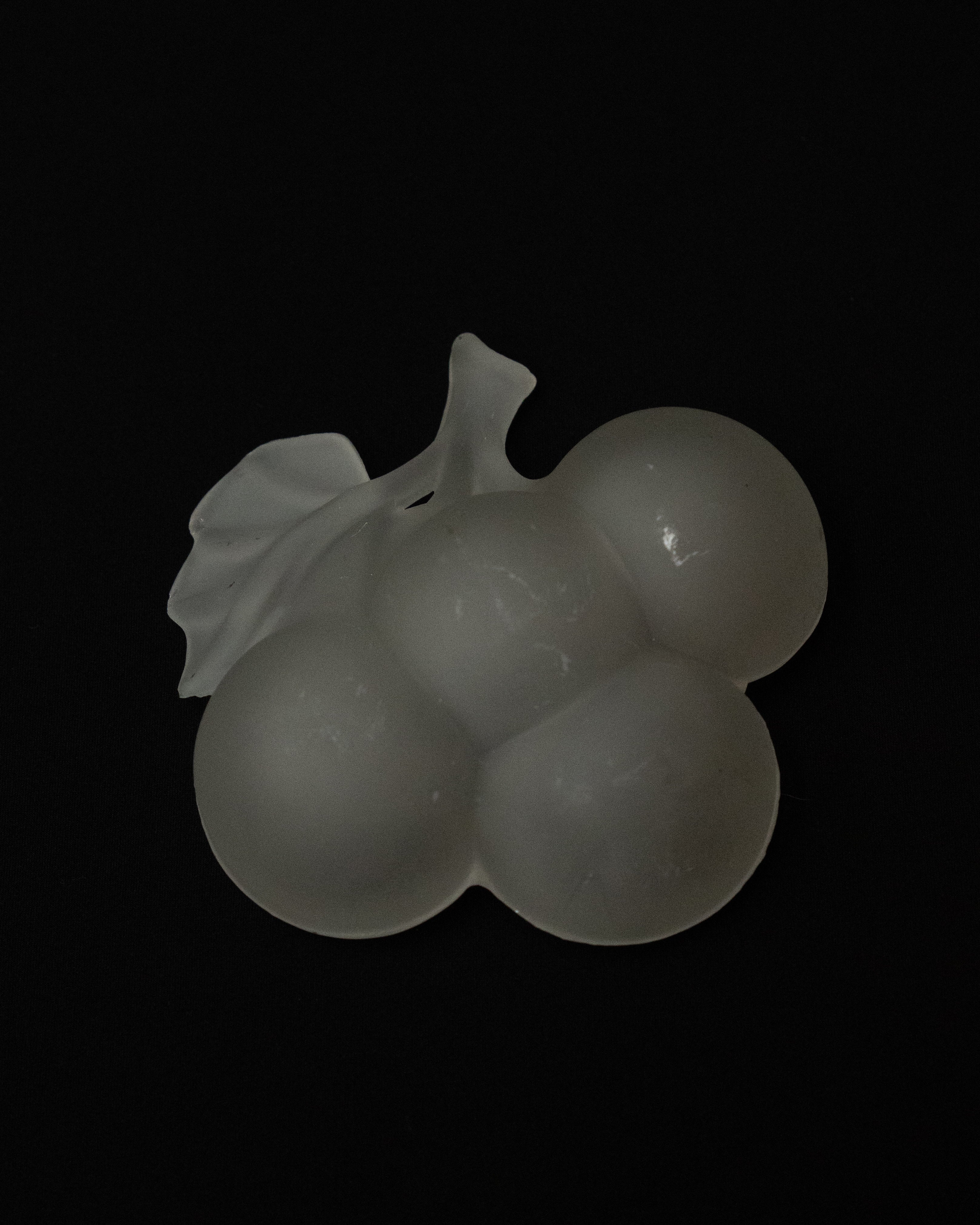 Frosted glass grape trinket dish