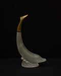 Frosted glass dolphin bottle with screw on lid